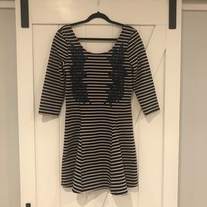 Free People navy & blush striped dress
